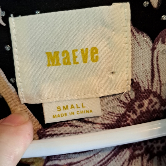 Ladies Maeve Hi-Low Tea Time Floral Black Button Up Small By Anthropologie - Picture 5 of 8